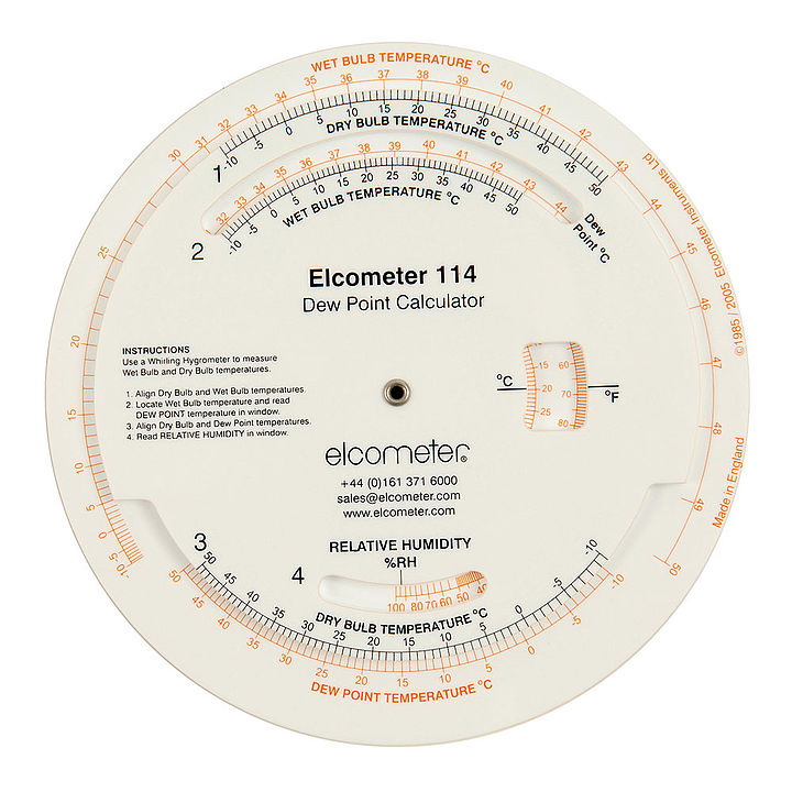 Kalkulátor rosného bodu Elcometer 114