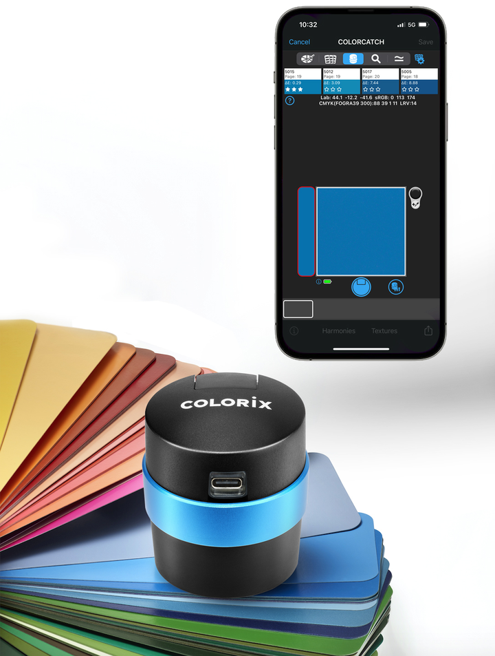 Kolorimeter Colorix Colorcatch NANO 2 so širokou škálou vzorníkov farieb